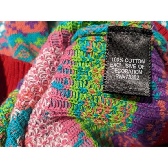 33 Degrees Christmas pink Santa Flamingo sweater sz M - Picture 9 of 10